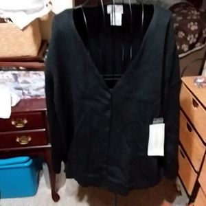Women's black button up sweater 3x